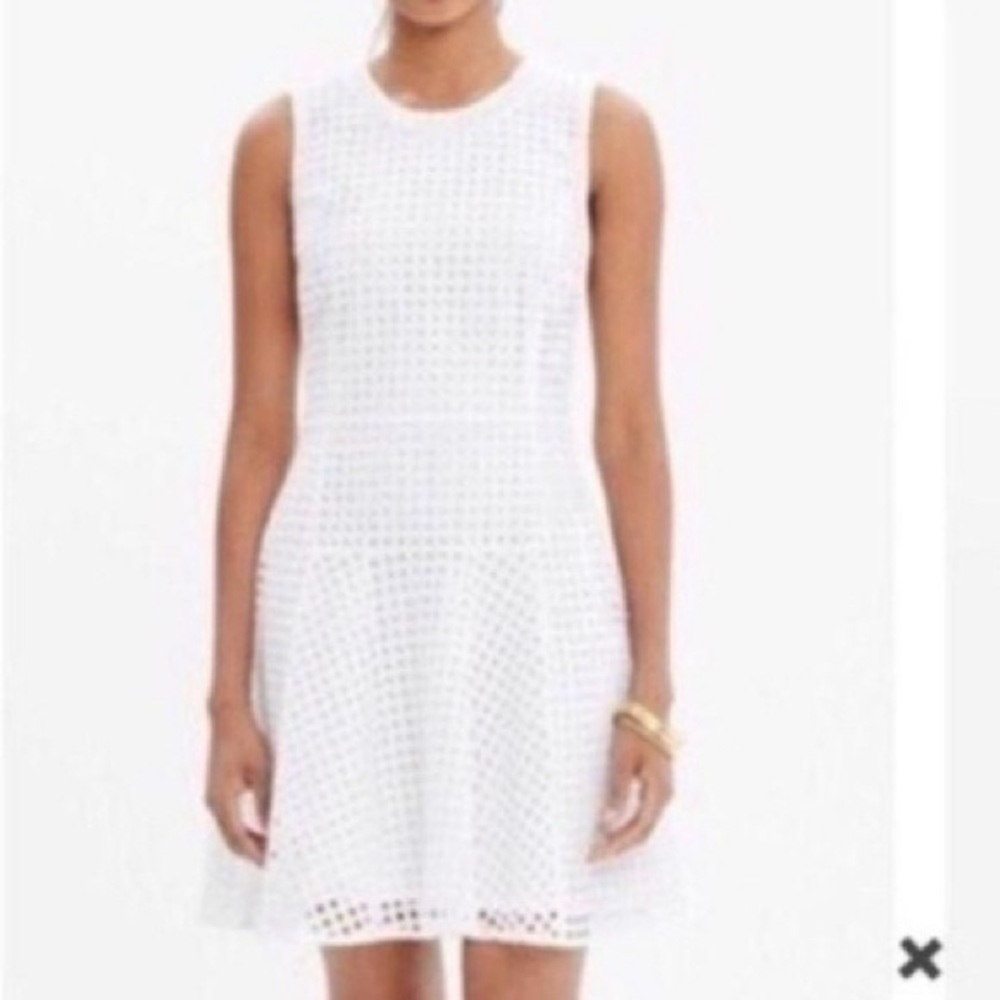 -Madewell Women's White Eyelet Dress  #C7795 Size 4 AS IS